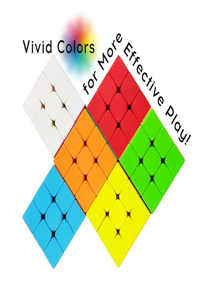 INTEGEAR 6 Pack Full Size Stickerless 56mm Magic Speed Cube 3x3 Easy Turning and Smooth Play Durable Puzzle Cube Toy for Kids - Image 4